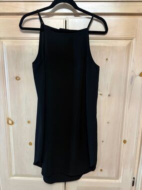 Aqua Black Mini Slip Dress with Spaghetti Straps